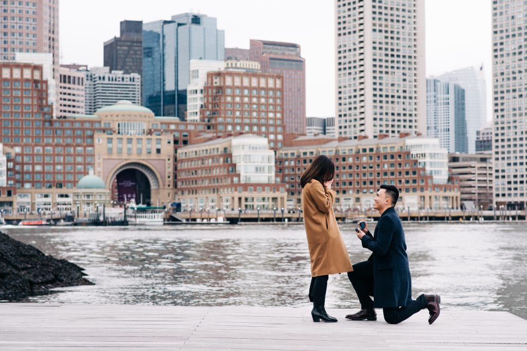 A Boston Fan Pier Park Seaport proposal by Boston surprise proposal photographer Meghan Lynch