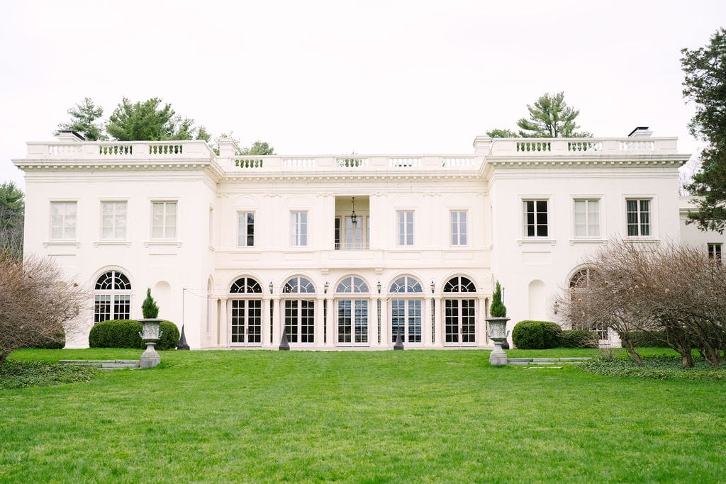 wide venue shot of the Wadsworth Mansion wedding venue in Middletown Connecticut