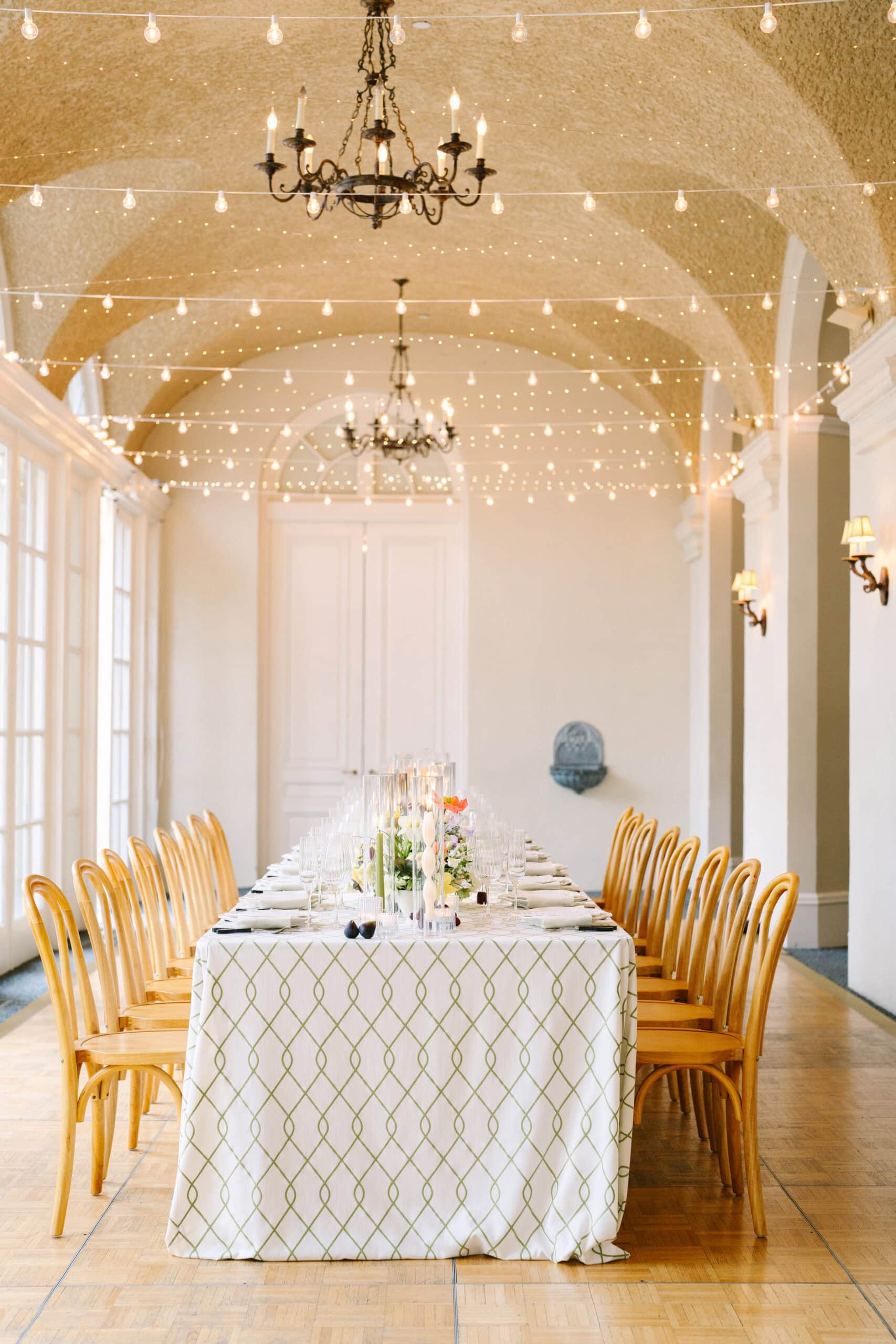 vertical shot of the reception table at a wadsworth mansion wedding in middletown connecticut